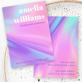 Trendy pink purple gradient earring display card visitekaartje