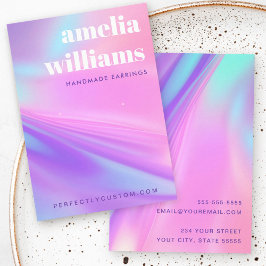 Trendy pink purple gradient earring display card visitekaartje