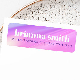 Trendy pink purple pastel gradient return address etiket