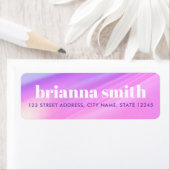 Trendy pink purple pastel gradient return address etiket (Insitu)
