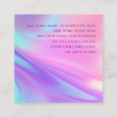 Trendy pink purple pastel gradient vierkante visitekaartje (Achterkant)