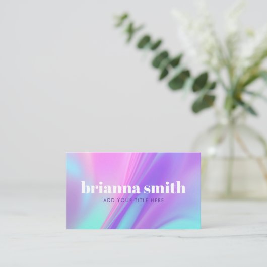 Trendy pink purple pastel gradient visitekaartje (Staand voorkant)