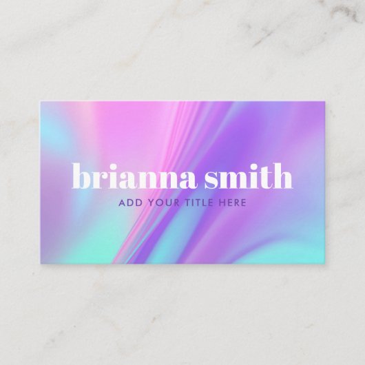 Trendy pink purple pastel gradient visitekaartje (Voorkant)