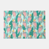 Trendy Pink Rainbow Finch Bird & Green Foliage Deurmat (Voorkant)