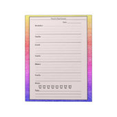 Trendy Pink Rainbow Food Journal Daily Meal Diary Notitieblok (Linkerzijde)