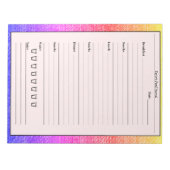 Trendy Pink Rainbow Food Journal Daily Meal Diary Notitieblok (Voorkant)