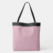 Trendy Pink Silver Glitter Polka Dot Monogrammed Tote Bag (Achterkant)