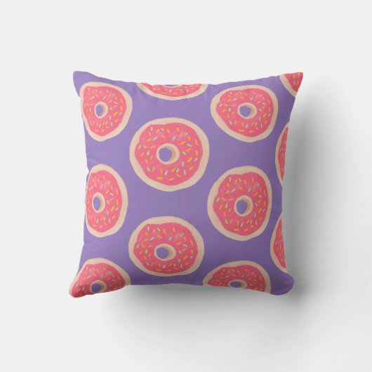 Trendy Pink Sprinkles Donuts Pattern Fun Kussen (Achterkant)