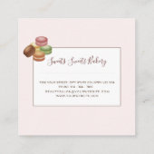 Trendy Pink Sweets Bakery Vierkante Visitekaartje (Achterkant)