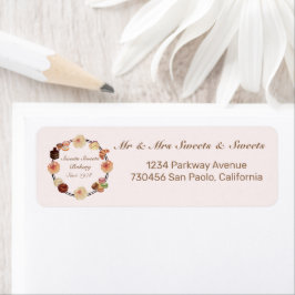 Trendy Pink Sweets Bakery Waterverf Floral Etiket