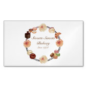 Trendy Pink Sweets Bakery Waterverf Floral Magnetisch Visitekaartje (Voorkant)