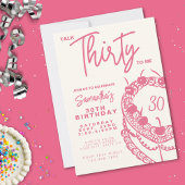 Trendy Pink Talk Dertig voor mij 30ste verjaardag Kaart