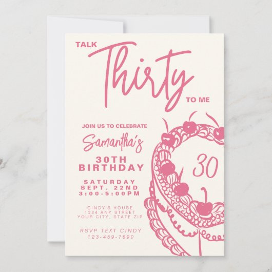 Trendy Pink Talk Dertig voor mij 30ste verjaardag Kaart (Voorkant)