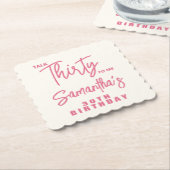 Trendy Pink Talk Thirty To Me 30th Birthday Kartonnen Onderzetters (Gebogen)