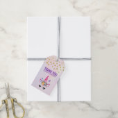 Trendy Pink Unicorn Confetti & Flowers Bedankt Cadeaulabel (Met Touw)