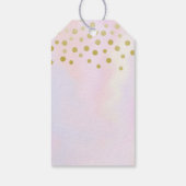 Trendy Pink Unicorn Confetti & Flowers Bedankt Cadeaulabel (Achterkant)