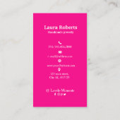 Trendy Pink Voeg je Logo oorbel display toe Visitekaartje (Achterkant)