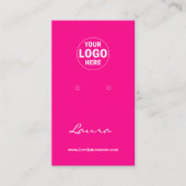 Trendy Pink Voeg je Logo oorbel display toe Visitekaartje (Voorkant)