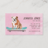 Trendy Pink Water Color Dog Walker Visitekaartje (Voorkant)