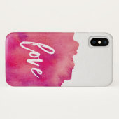 Trendy Pink Waterverf Splash | Typografie Love Case-Mate iPhone Case (Achterkant (horizontaal))