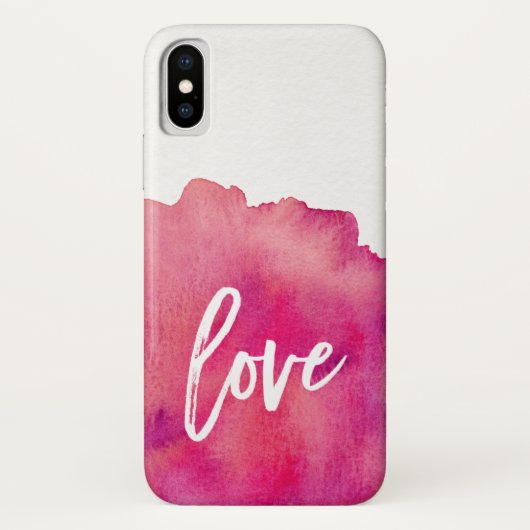 Trendy Pink Waterverf Splash | Typografie Love Case-Mate iPhone Case (Achterkant)