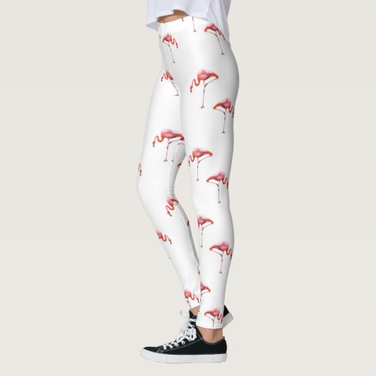 Trendy Pink & White Flamingo Leggings (Links)