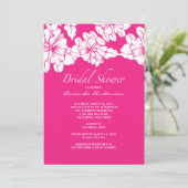 Trendy PINK & White Floral Vrijgezellenfeest Invit Kaart (Staand voorkant)