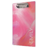 Trendy Pink White gemarmerde Waterverf Klembord (Links)