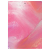 Trendy Pink White gemarmerde Waterverf Klembord (Achterkant)