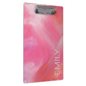 Trendy Pink White gemarmerde Waterverf Klembord (Rechts)