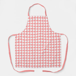 Trendy Pink White Heart Pattern Schort