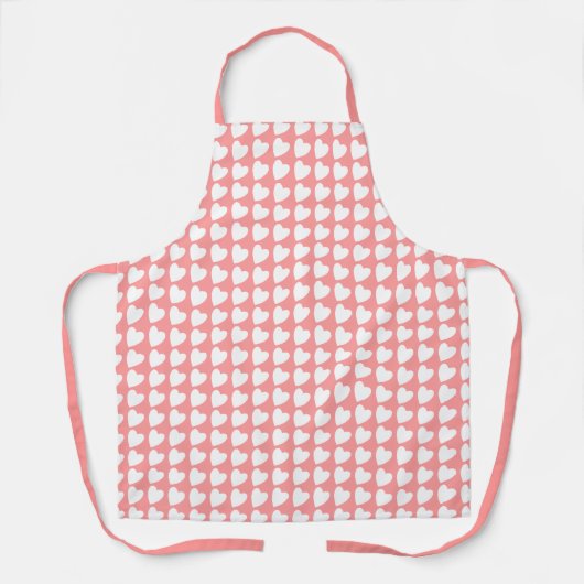 Trendy Pink White Heart Pattern Schort (Voorkant)