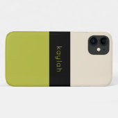 Trendy Pistache Groen Kleurenblok met Naam Case-Mate iPhone Case (Achterkant (horizontaal))