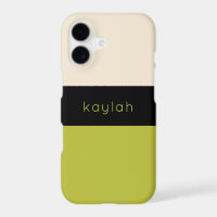 Trendy pistachegroene kleurblok met naam