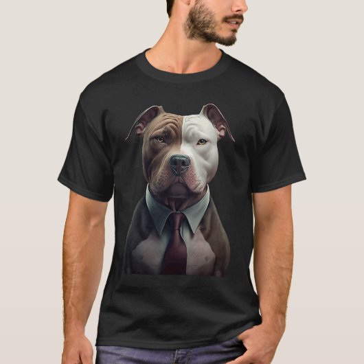 Trendy Pitbull Surrealisme Stijl van Pitbull T-shirt (Voorkant)