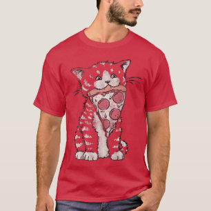 Trendy Pizza Kat Animal Food Humor T-shirt