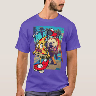 Trendy Pizza op een skateboard Dog Chase 33465677 T-shirt