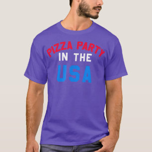 Trendy Pizza Party in de Amerikaanse tekststapel 3 T-shirt