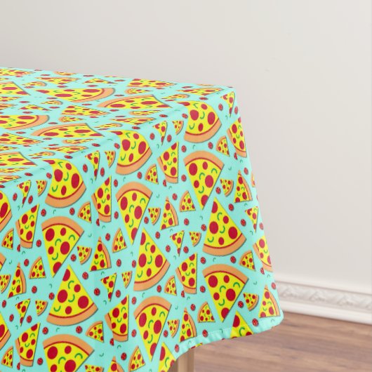Trendy Pizza Slices op Blue Pizzeria Restaurant Tafelkleed (Voorbeeld)