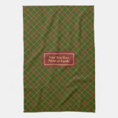 Trendy Plaid Hand Towel Thanksgiving Monogram Theedoek (Verticaal)