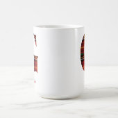 Trendy Plaid Letter G Monogram Naam Kerst Koffiemok (Center)