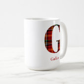 Trendy Plaid Letter G Monogram Naam Kerst Koffiemok (Voorkant rechts)