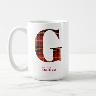 Trendy Plaid Letter G Monogram Naam Kerst Koffiemok
