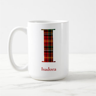 Trendy Plaid Letter I Monogram Naam Kerst Koffiemok