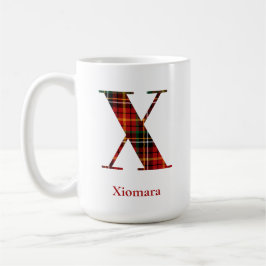 Trendy Plaid Letter X Monogram Naam Kerst Koffiemok