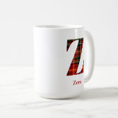 Trendy Plaid Letter Z Monogram Naam Kerst Koffiemok (Voorkant rechts)