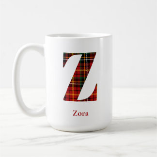 Trendy Plaid Letter Z Monogram Naam Kerst Koffiemok