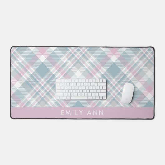 Trendy Plaid Pattern Gepersonaliseerd Bureaumat (Keyboard & Muis)