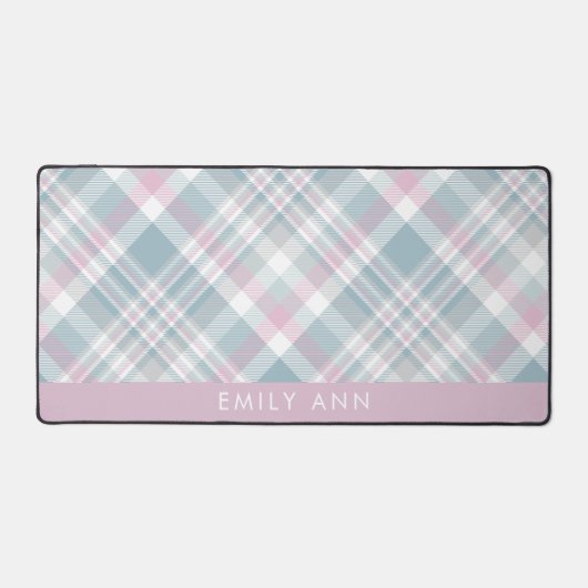 Trendy Plaid Pattern Gepersonaliseerd Bureaumat (Voorkant)