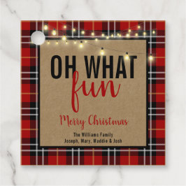 Trendy Plaid | Rood en zwart geruite leuke typogra Bedankjes Labels
